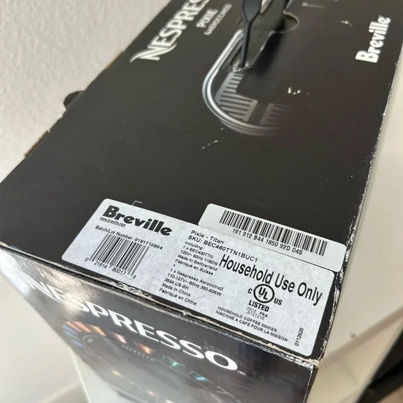 New Nespresso Breville Pixie in Black w/milk frother and 14 coffee pods - Picture 2 of 14